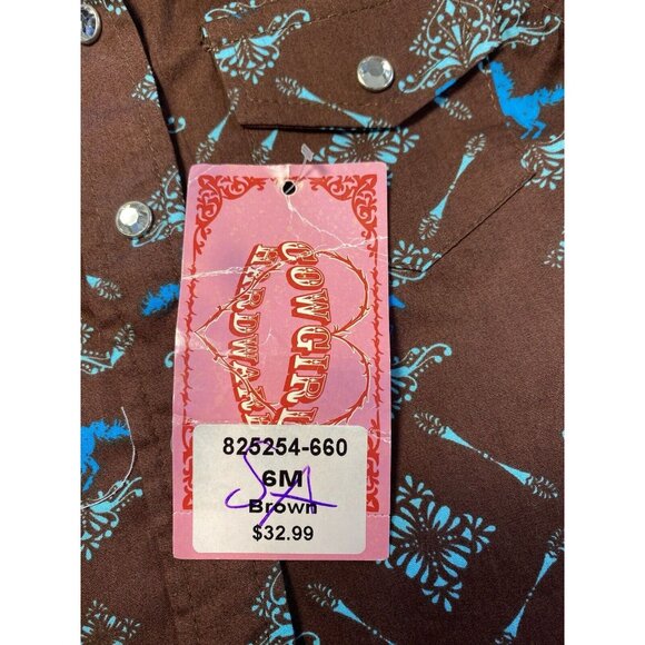 Western Cowgirl Shirt & One Piece Size 3-6 Months BOTH Pieces Bling Pearl Snaps - Picture 7 of 15